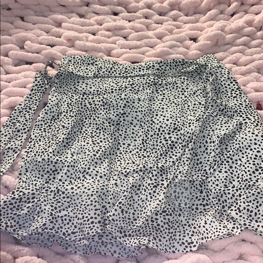 Dalmatian print skirt and tie